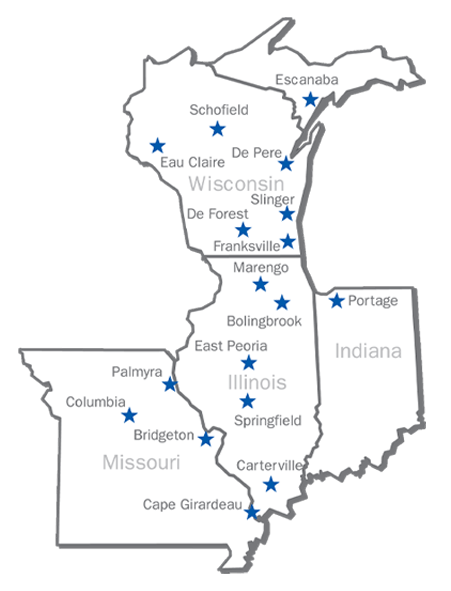 Roland Machinery Co. Location Map